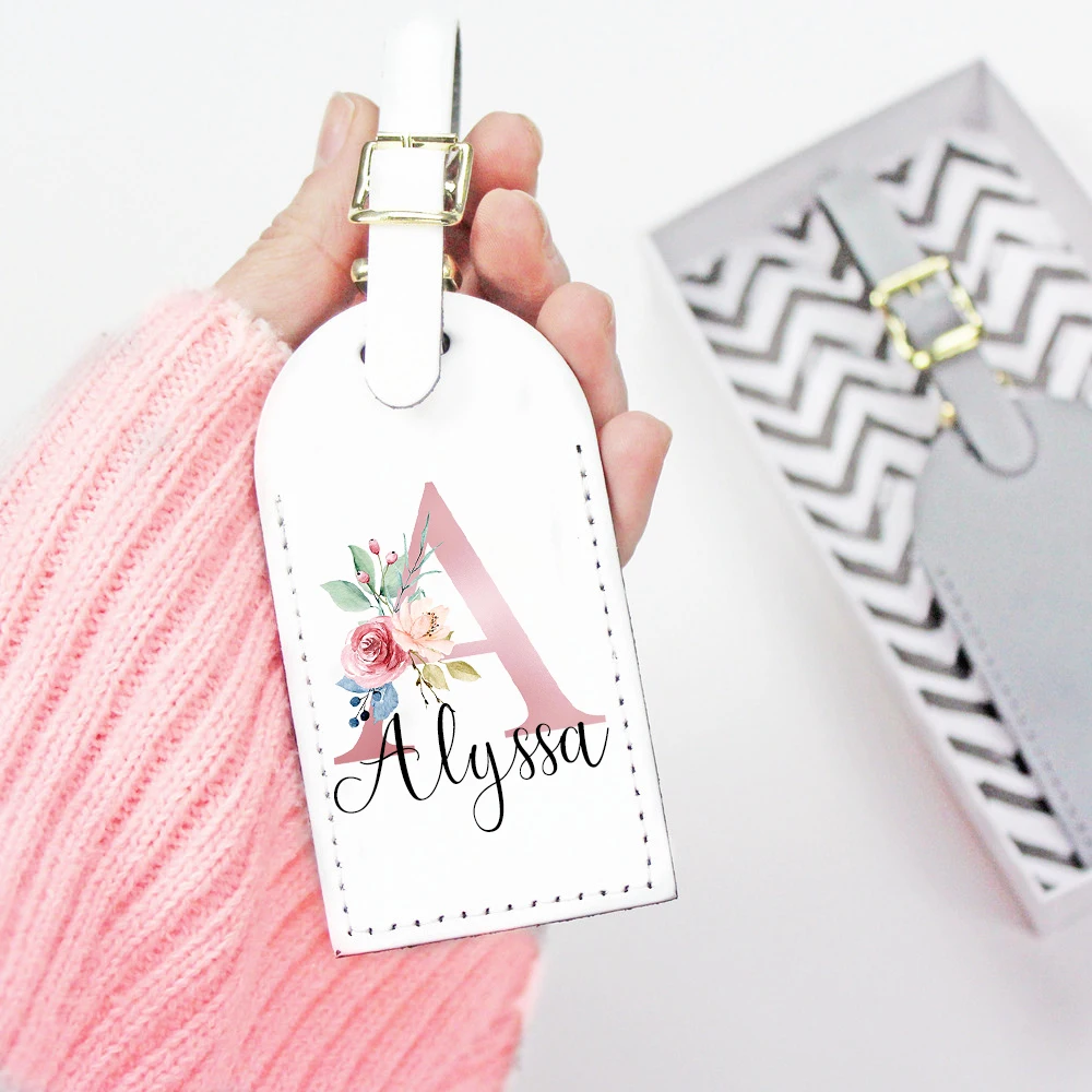Travel Accessories Gifts For Her - Personalised Custom Name Pu Leather Luggage