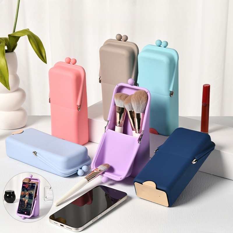 Travel Accessories Toiletry Bag - 1pcs Silicone Makeup Brush Storage Bag