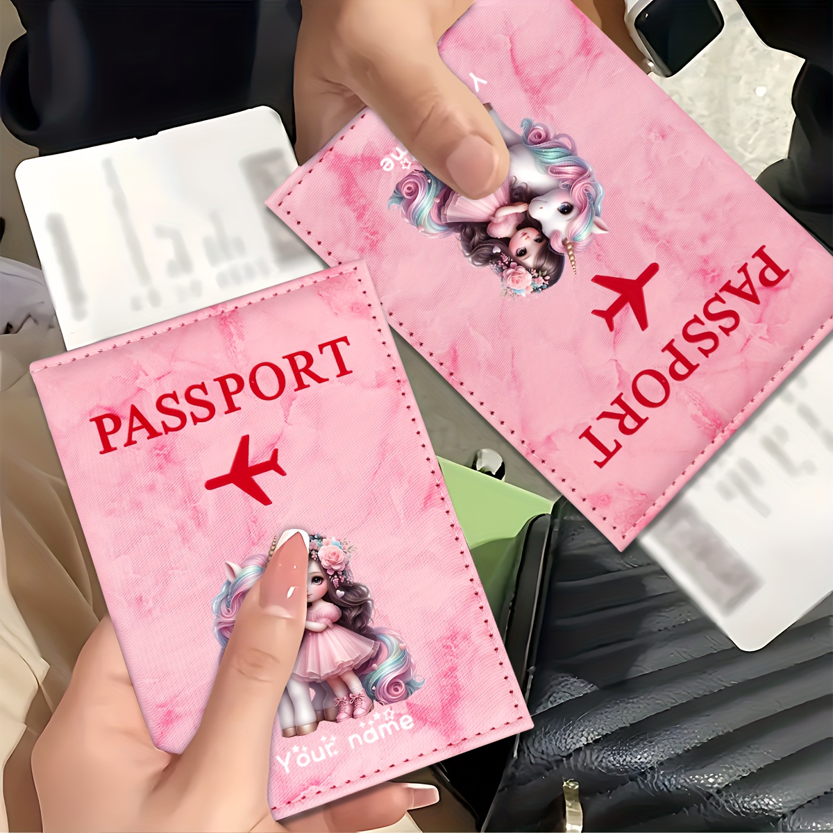 Travel Accessories For Europe - Unicorn Girl Pattern PU Passport Holder
