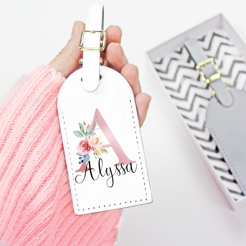 Travel Accessories Gifts For Her - Personalised Custom Name Pu Leather Luggage