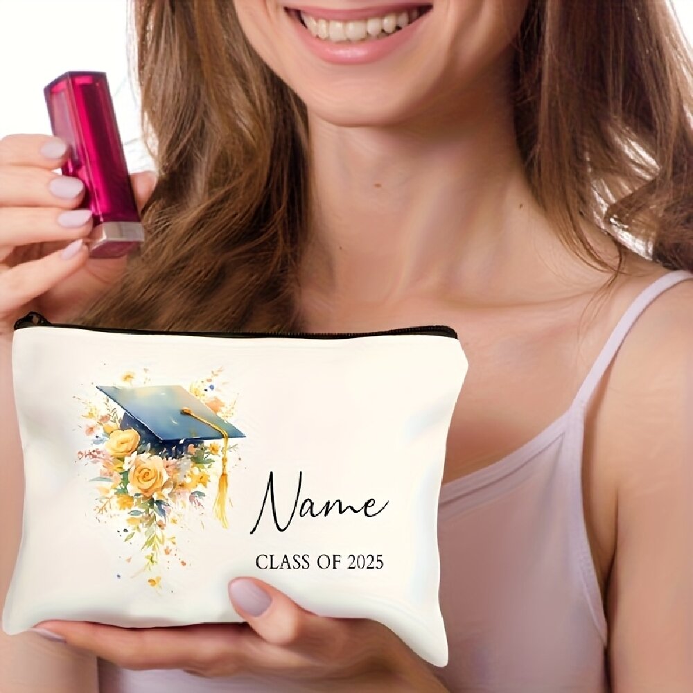 Travel Accessories Gifts For Her - Custom Volleyball Print Polyester Makeup Bag