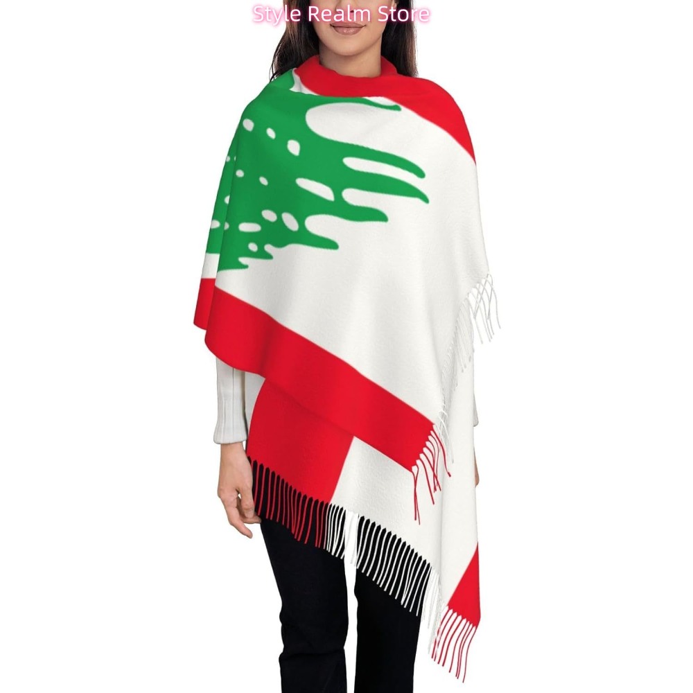Travel Accessories Lebanon - Flag Of Lebanon Print Polyester Scarf