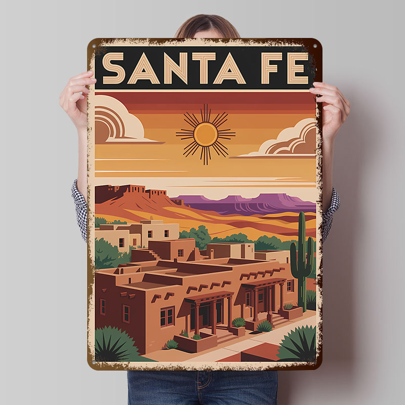 Travel Accessories For Europe - Santa Fe Travel Poster Customized Vintage