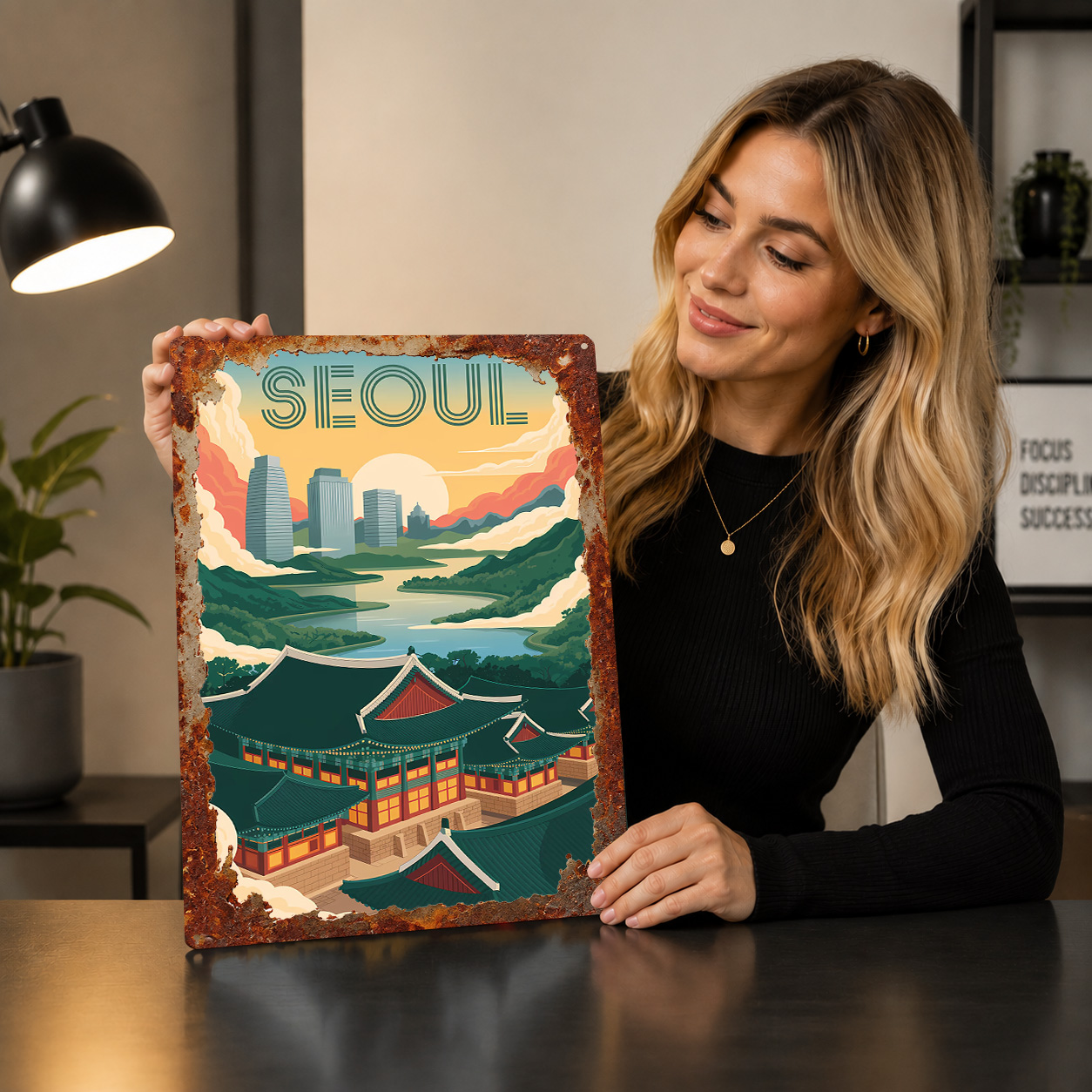 Seoul Travel Art Metal Poster  - đánh giá và giá Travel Accessories For Europe