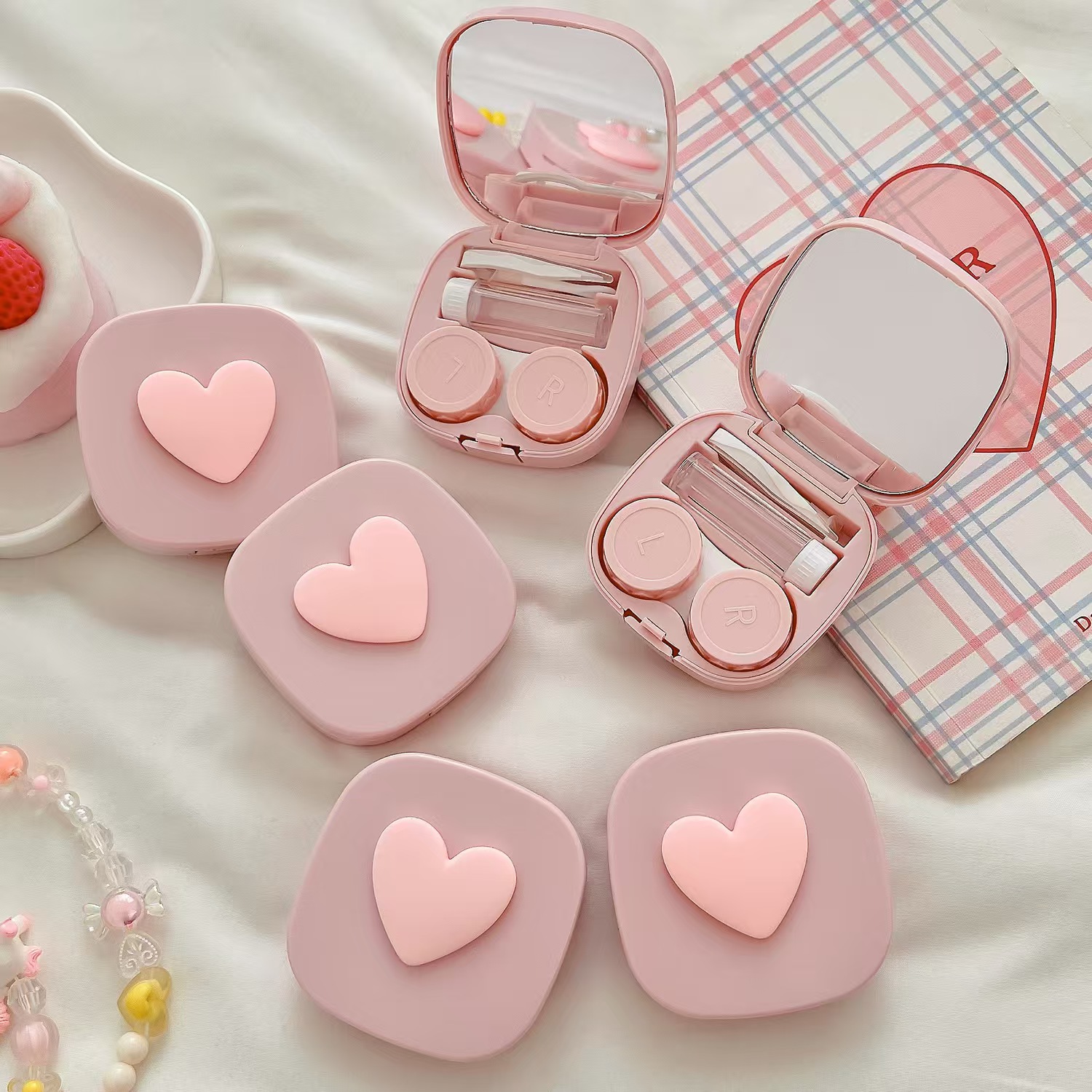 Heart Contact Lens Case with M - đánh giá và giá Travel Accessories Comfort