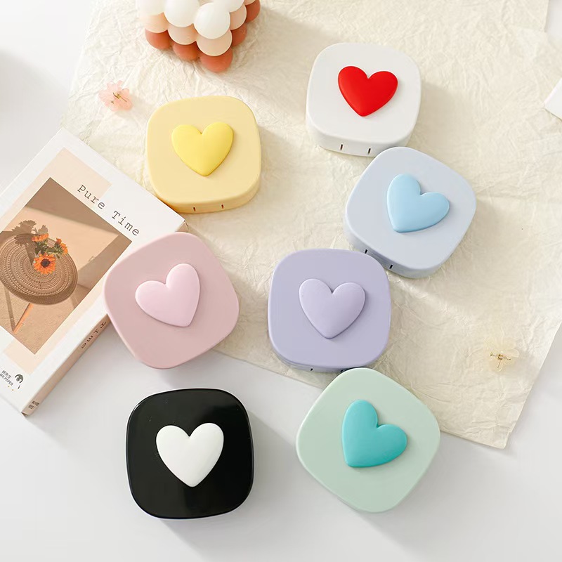 Heart Contact Lens Case with M - đánh giá và giá Travel Accessories Comfort