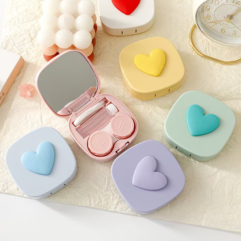 Heart Contact Lens Case with M - đánh giá và giá Travel Accessories Comfort