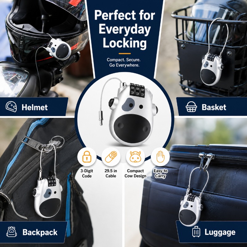 Mini Cow Combination Cable Loc - đánh giá và giá Travel Lock Tsa Approved