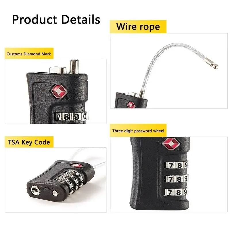 TSA Customs Lock 3 Digits Trav - đánh giá và giá Travel Lock Tsa Approved