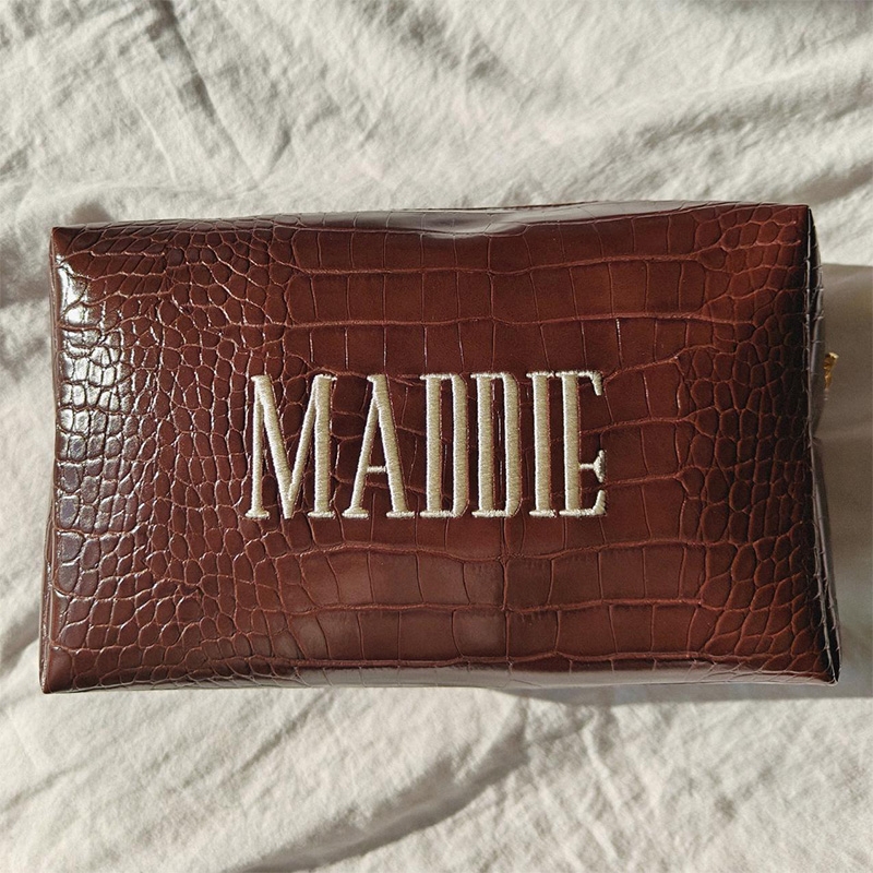 Embroidered Croc Makeup Bag Pe - đánh giá và giá Travel Accessories Gifts For Her